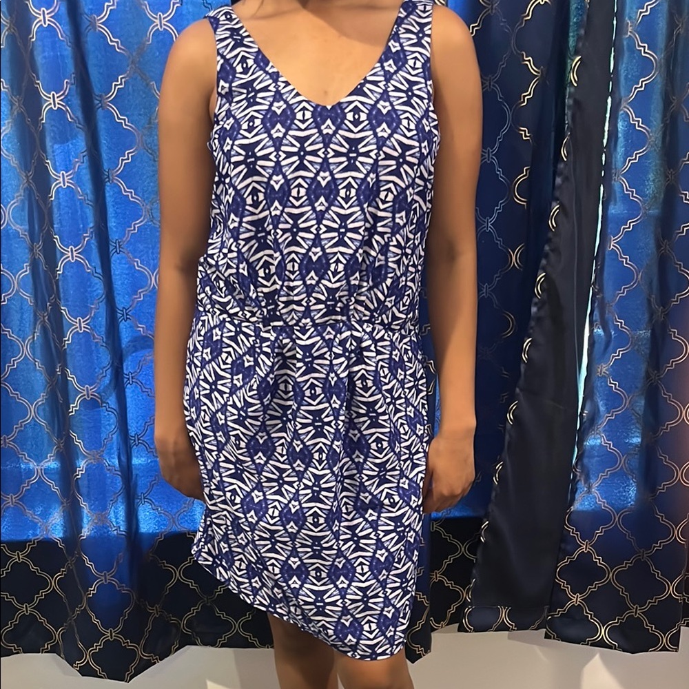 Joe Fresh Blue and White V-Neck Sundress